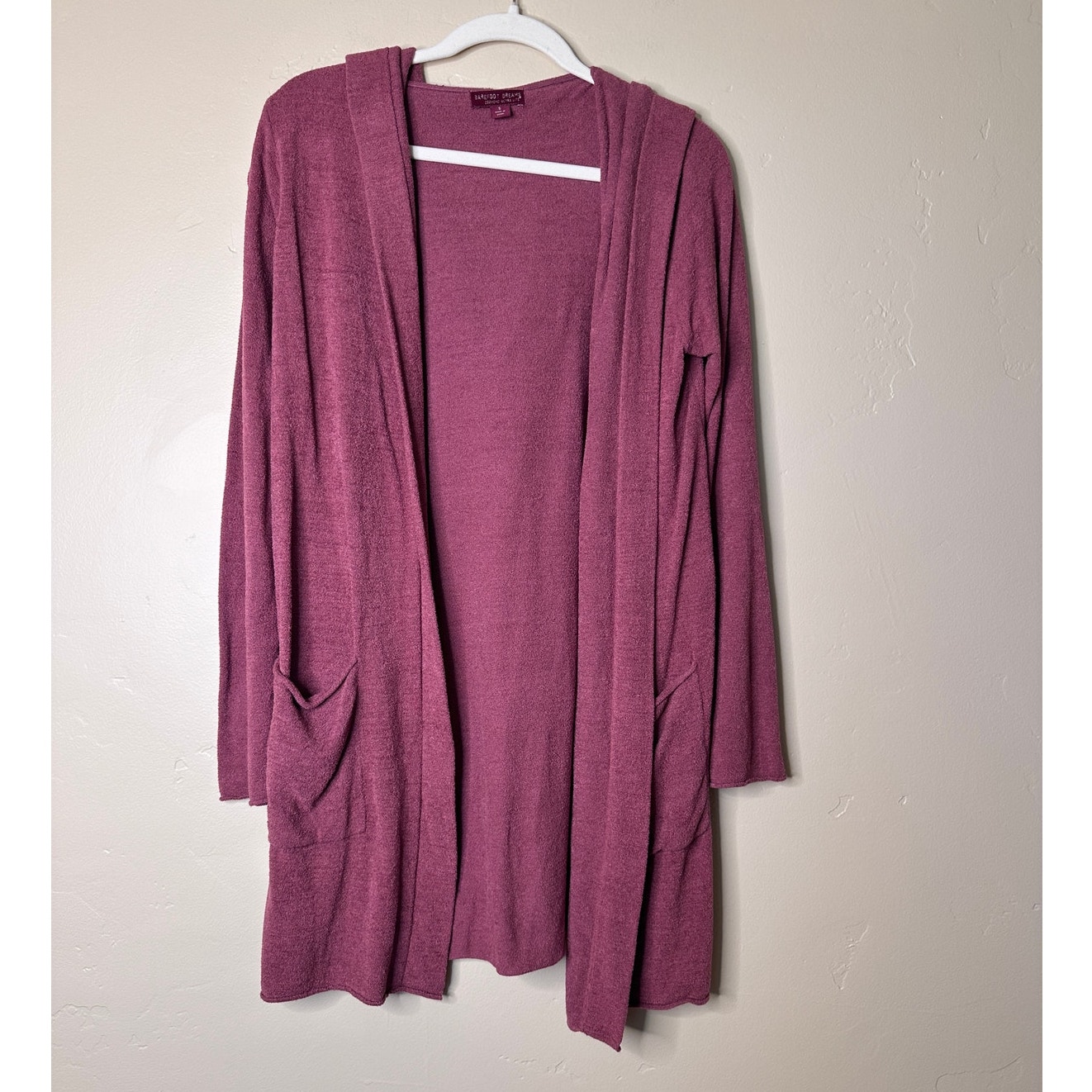 Barefoot Dreams Cozychic Lite Relaxed Hooded Resort Cardigan With Pockets Small
